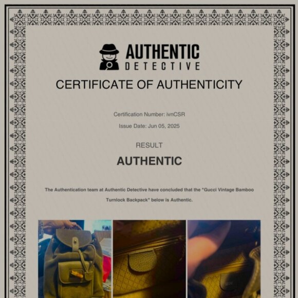 Gucci NWOT in olive Suede with authentic Bamboo Handgrips and Latch COA - Picture 13 of 13